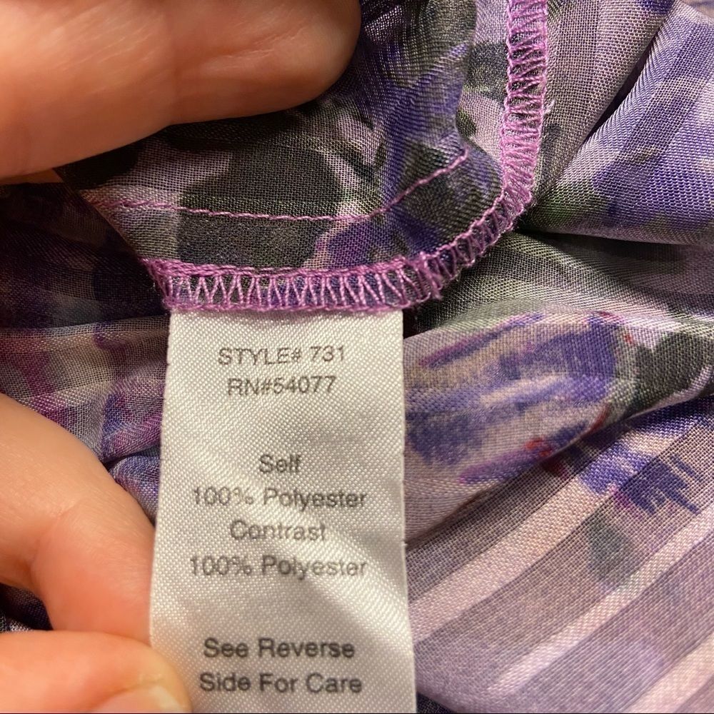 CAbi Eva Astor Purple Floral Peplum Blouse S - Picture 12 of 12